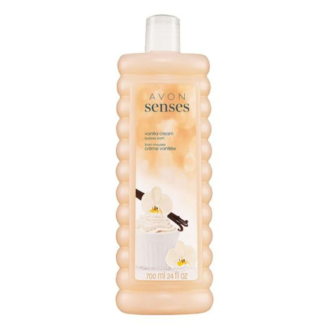Senses Vanilla Cream Bubble Bath, 24 fl. oz. – Relaxing Madagascar Vanilla & Musk Scent, Long-Lasting Bubbles, Dermatologically Tested, 24 Soothing Baths for Stress Relief & Soft Skin