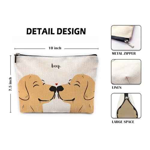 Sufamb Cute Makeup Bag,Love Gifts for Her,Gifts for Girlfriend Wife,I Love You Gifts for Her,Valentines Gifts,Cute Gifts for Women,Golden Retriever Gifts Small Cosmetic Makeup Bag for Purse