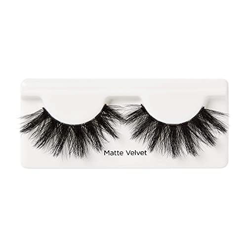 KISS Lash Couture Faux Mink 3D Matte, False Eyelashes, 'Matte Velvet', 16 mm, Includes 1 Pair Of Lash, Easy to Apply, Reusable Strip Lashes