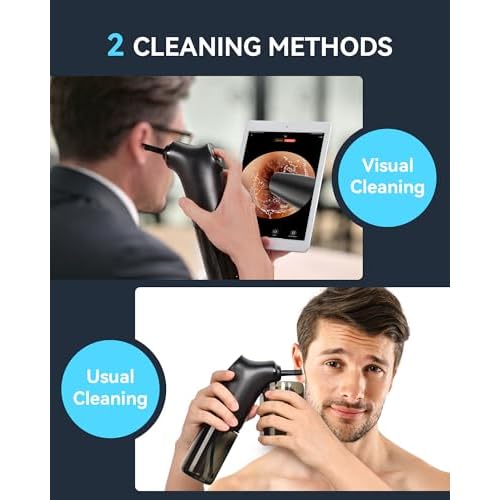 Ear Cleaner with Camera - Smart Visual Ear Wax Removal with 1080P Camera - Electric Ear Cleaner Kit with 4 Modes - 10 Ear Tips - Ear Irrigation&Flushing System for Adults