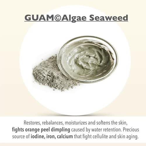 Guam Anti-cellulite Body Wrap for Thighs, Legs, MAX STRENGTH Hot Mud for Stubborn Cellulite, Clay Body Mask with Caffeine, Seaweed and Essential Oils, Reduce Cellulite on Legs, (2.2LB)