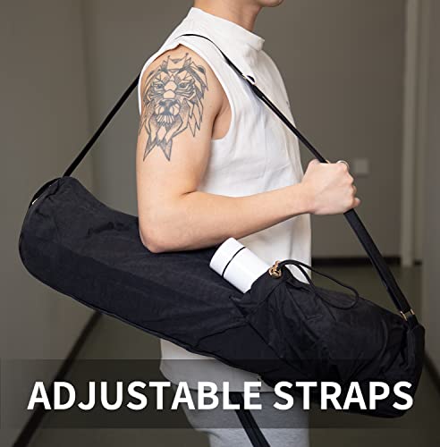 EnjoyActive Large Yoga Mat Bag for 1/2” Mat | Waterproof, Full-Zip, Multi Pockets, Adjustable Strap, Premium | Carry All Gears Perfectly to Gym Class Beach Park Travel for Women & Men…