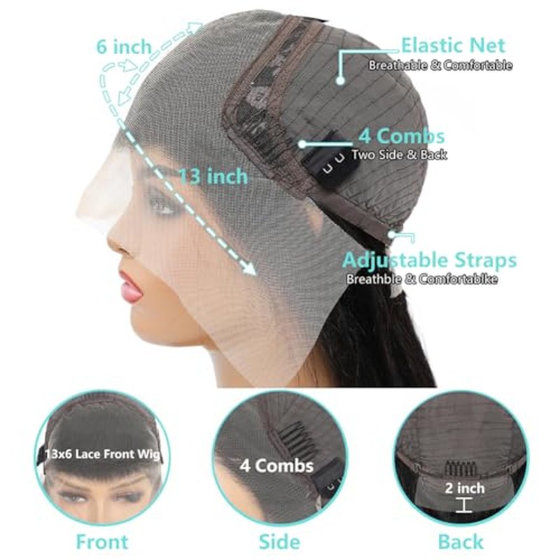 ABALON 13x6 Lace Front Wigs Human Hair Pre Plucked 200% Density Body Wave Wig HD Lace Frontal Wigs Human Hair for Women Natural Color Glueless Wigs Human Hair Pre Plucked 20 Inch