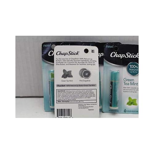ChapStick 100% Natural Lip Butter, Green Tea Mint, 0.15 oz (Pack of 3)