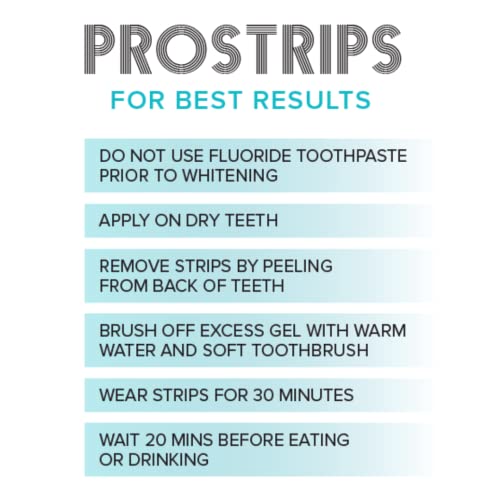 Prostrips - 12 Shades Whiter Teeth - 28 Enamel Safe REMINERALIZING Gentle Strips ? 97% no Sensitivity