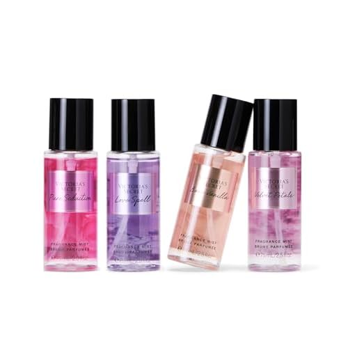 Victoria's Secret Fragrance Mist Collection 4 Piece Mini Mist Gift Set, Assorted Scents, Gift Set for Women