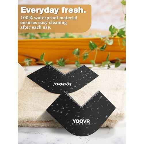 2PCS Barber Accessories for Haircut & Beard Lineup, Enhancement Card for Barbers & Beginners, Essential Shaping Tool for Beard Trimmer Hair Clipper Hair Fiber Enhancements Barber Spray (V-Shaped)