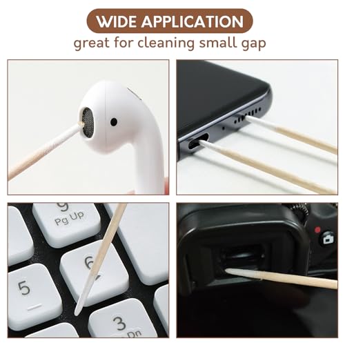 800PCS Pointed Cotton Swabs with Storage Case - 4 inch Microblading Precision Tip Cotton Swabs with Wooden Sticks - for Makeup, Tattoo Permanent Supplies