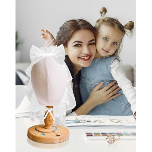 CHADWICK UnPinnable Baby Mannequin Head - Wig Stand for Kids, Plastic Model for Hats, Wigs, Glasses, Scarves Display - Baby Girl Children Hat Stand, Canvas Block Manikin for Home, Salon (50cm)