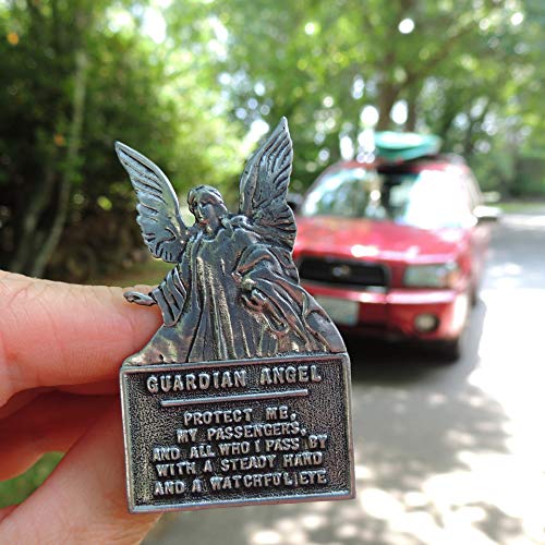 Cathedral Art Silver Guardian Angel Sun Visor Clip - Car and Automotive Accessories, Religious Gifts for Christians or Catholics, Charms for Travel Protection
