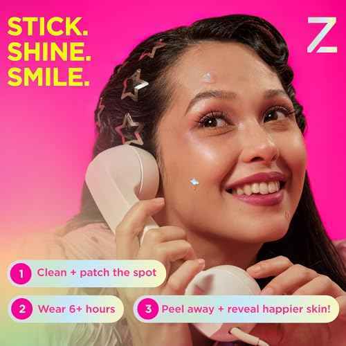 ZitSticka Pimple Patches Cute for Face, Holographic Zit Patches, Goo Getter Hydrocolloid Blemish Patches, Gifts for Teens, Teen Girl Gifts Trendy Stuff (DreamHolo Collection 72ct)