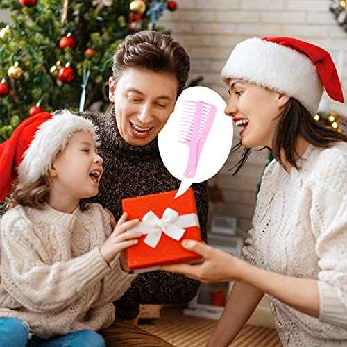 Vesici 100 Pieces Colorful Wide Tooth Comb Bulk Detangling Pocket Comb with Round Handle for Barber Charity Hotel Christmas Gifts Flat Hair Long Curly Wet Hair Cutting, 5 Colors