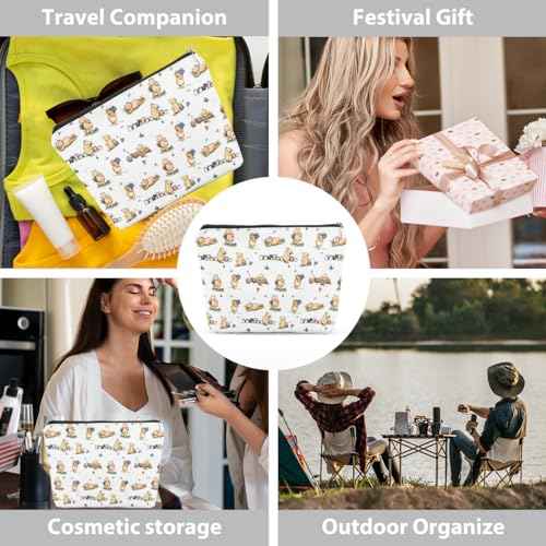Cartoon Bear Inspirational Cute Makeup Bag Bear Inspired by Classic Gifts Pooh Bear Travel Pouch Cosmetic bag for Pooh Loving Women for birthday Party Favors Gift Zipper Toiletry Bag 03