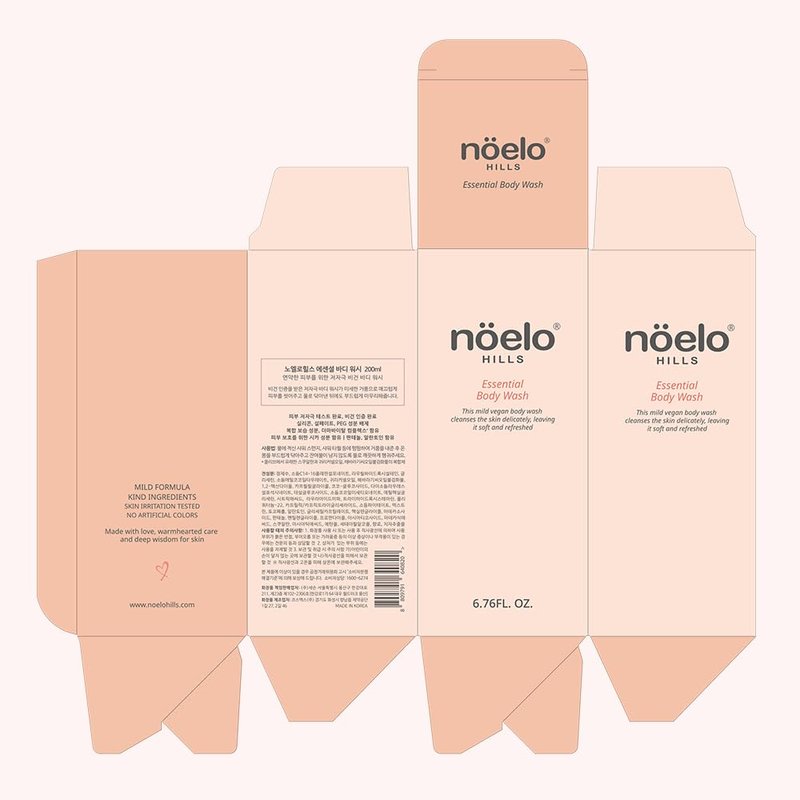 Noelo Hills Essential Body Wash, Gentle Pregnancy and Postpartum Cleanser, Deep Hydrating, Clean, Pregnancy Safe, Sebum & pH Balancing Formula, Pore Cleansing, Moisturizing, 6.76 fl oz.