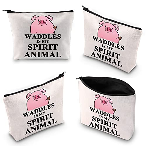 BWWKTOP Funny Waddles Pig Cosmetic Makeup Bag Waddles Fans Gift Waddles Is My Spirit Animal Zipper Pouch Bag (Waddles SPIRIT)