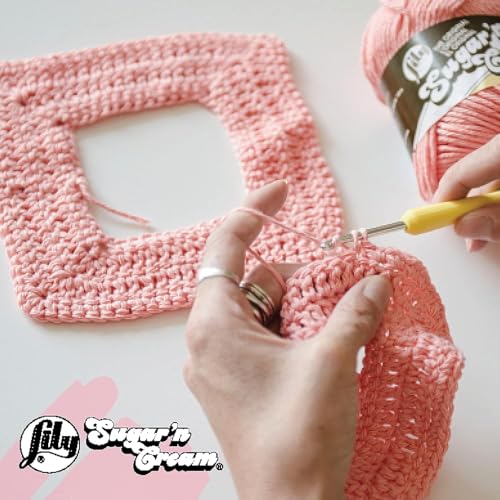 Lily Sugar 'N Cream The Original Solid Yarn, 2.5oz, Medium 4 Gauge, 100% Cotton - Purple - Machine Wash & Dry