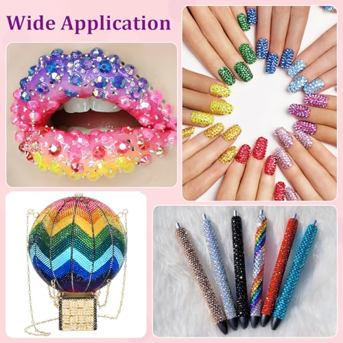 30000Pcs Resin Jelly Rhinestones for Bedazzling, Multicolor 3mm Flatback Gems for Diamond Art, Bedazzler Kit with 3Pcs 10ml B7000 Jewelry Glue for Nail Art Crafting Book Makeup