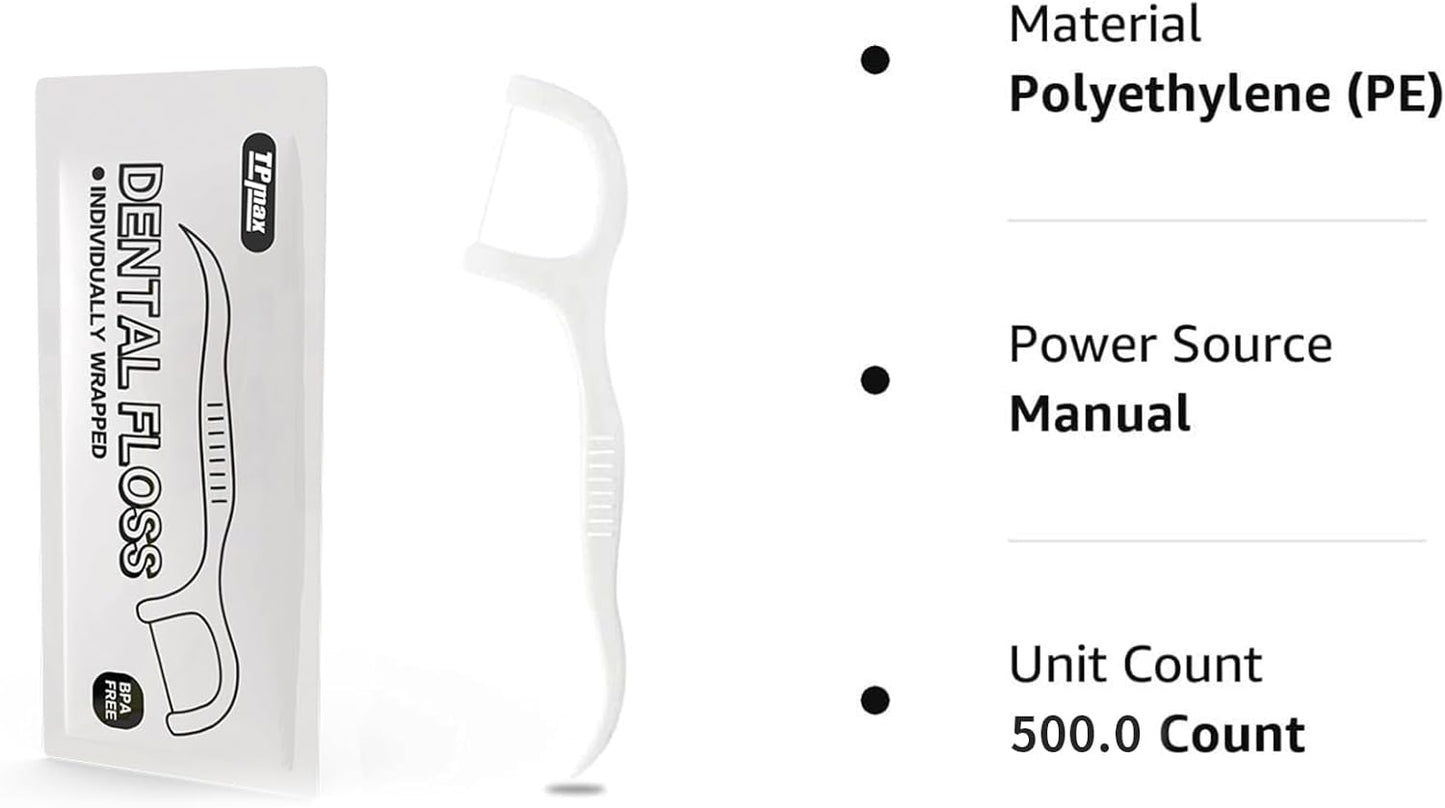 150 Count Dental Flossers Each Individually Wrapped, Floss Singles Bag, Travel Hotel Restaurant Office Car Dental Floss, Floss Picks Oral Care Teeth Clean Flat Wire