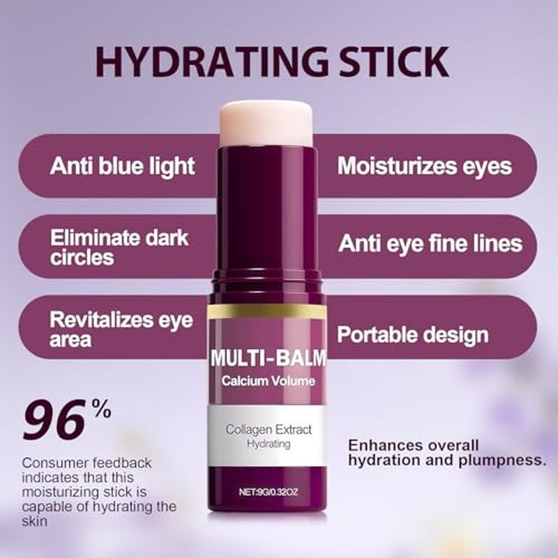 Cemenrete Calcium Multi Balm, Calcium Volume Multi Balm, Korean Collagen Moisturing Stick,Wrinkle Core Stick, Moisturizing Cream, Hydrating, Firming Skin, Suitable for Eyes, Neck, Face