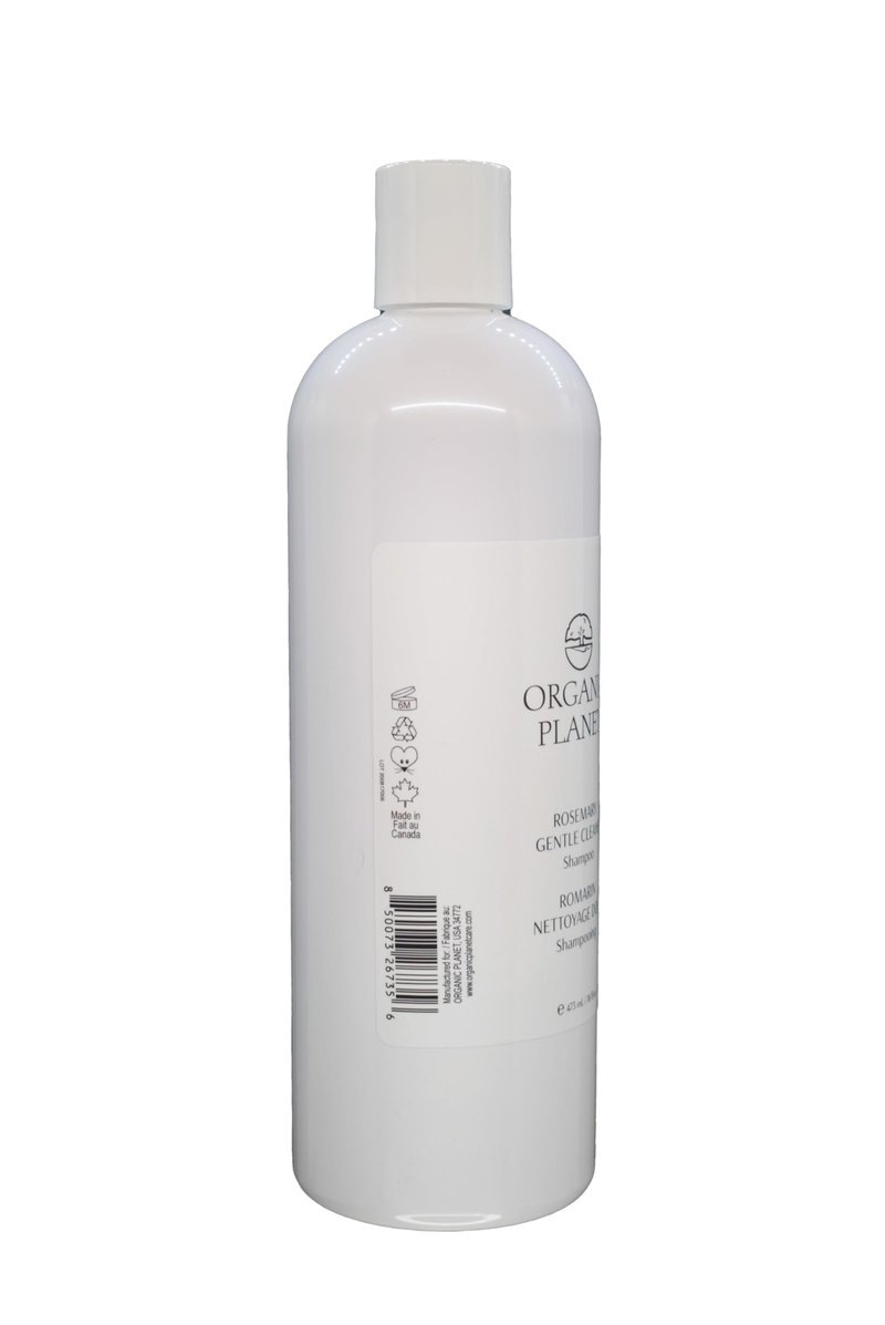 ORGANIC PLANET Rosemary Gentle Cleanse Shampoo - Stimulating Gel Formula with Organic Peppermint - Sulfate & Paraben Free Clarifying Wash - 16 fl oz