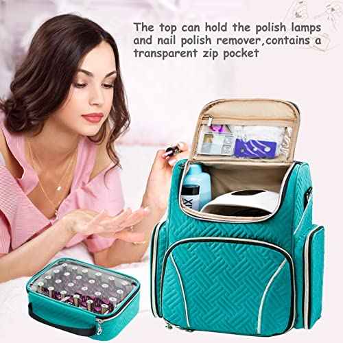 Large Nail Polish Organizer Holds 48 Bottles(15ml - 0.5 fl.oz) with 2 Removable Nail Polish Cases,Nail Organizers and Storage for Nail Tech Suppliers