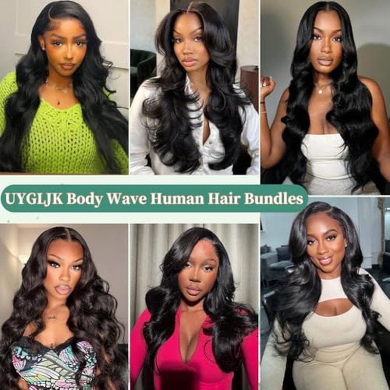 20 22 24 Inch Bundles Human Hair 14A Raw Human Hair Bundles 100% Unprocessed 3 Bundles Human Hair Body Wave Natural Black Hair Bundle Deals Bodywave Bundle