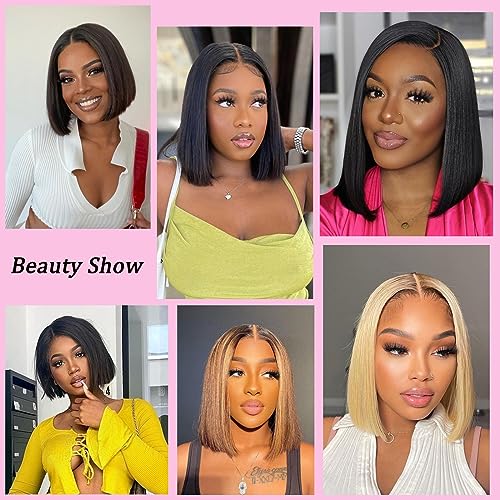 Straight 3 Bundles Human Hair 100% Unprocessed Virgin Brazilian Hair Bundles 10 12 14 Inch Short Raw Weave Bundles Human Hair Natural Black Clolor for Women