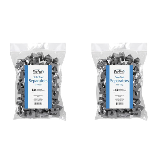 ForPro Sole Toe Separators - Black Luxurious Foam Separators - Individual Toe Separators for Pedicures – 144-Count