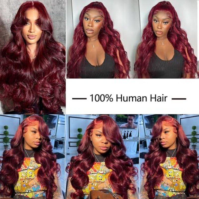 Burgundy Bundles Human Hair with Closure Loose Deep Wave 14 16 18+14inch Raw Quick 99j Red Colored Bundles with 4x4 HD Lace Closure Human Hair