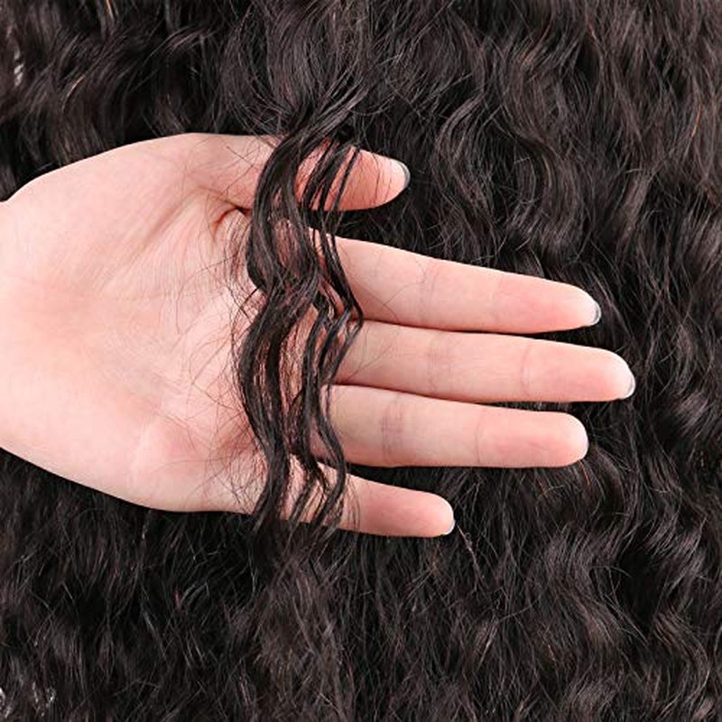 huarisi U Part Wig Water Wave Hair for Women, 100% 10A 1b Brazilian Hair, Glueless Full Head Clip in Half Wigs U Shape Wigs, 150% Density Natural Color (22 Inch)