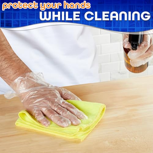 200 Pcs Paraffin Gloves for Hands - Lightweight, Disposable, Transparent, Leak-Proof, Universal Plastic Paraffin Wax Gloves for Hands - Soft, Easy to Use for Cooking, Eating, Cleaning, Hair Coloring