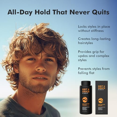Aberlite Grit + Grace Hair Texture Powder for Men & Women - Styling Texturizing Volume Powder, Volumizing Hair Products, Matte Finish