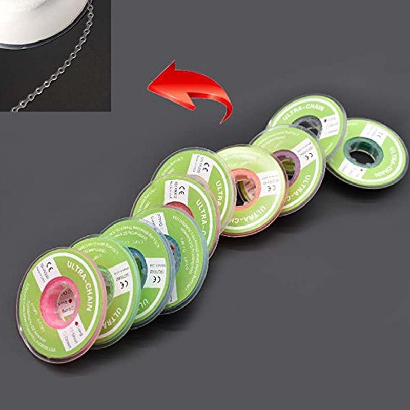RZJZGZ 10 Pcs Dental Orthodontic Elastic Chain Power Chains Brace Orthodontic Spool Elastic Rubber Band(4.5M/PACK) (Long)