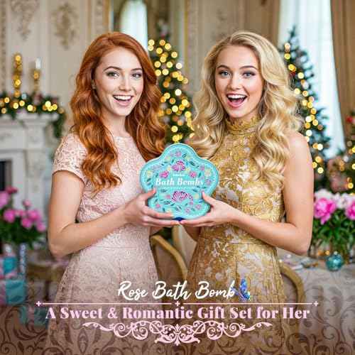 Bath Bomb Gift Set for Women ? 10 Pack Handmade with Natural Essential Oils, 5 Aromatic Scents, Relaxing Rose Bubble Bath, Self Care Birthday & Summer Gifts for Mom, Wife, and Her