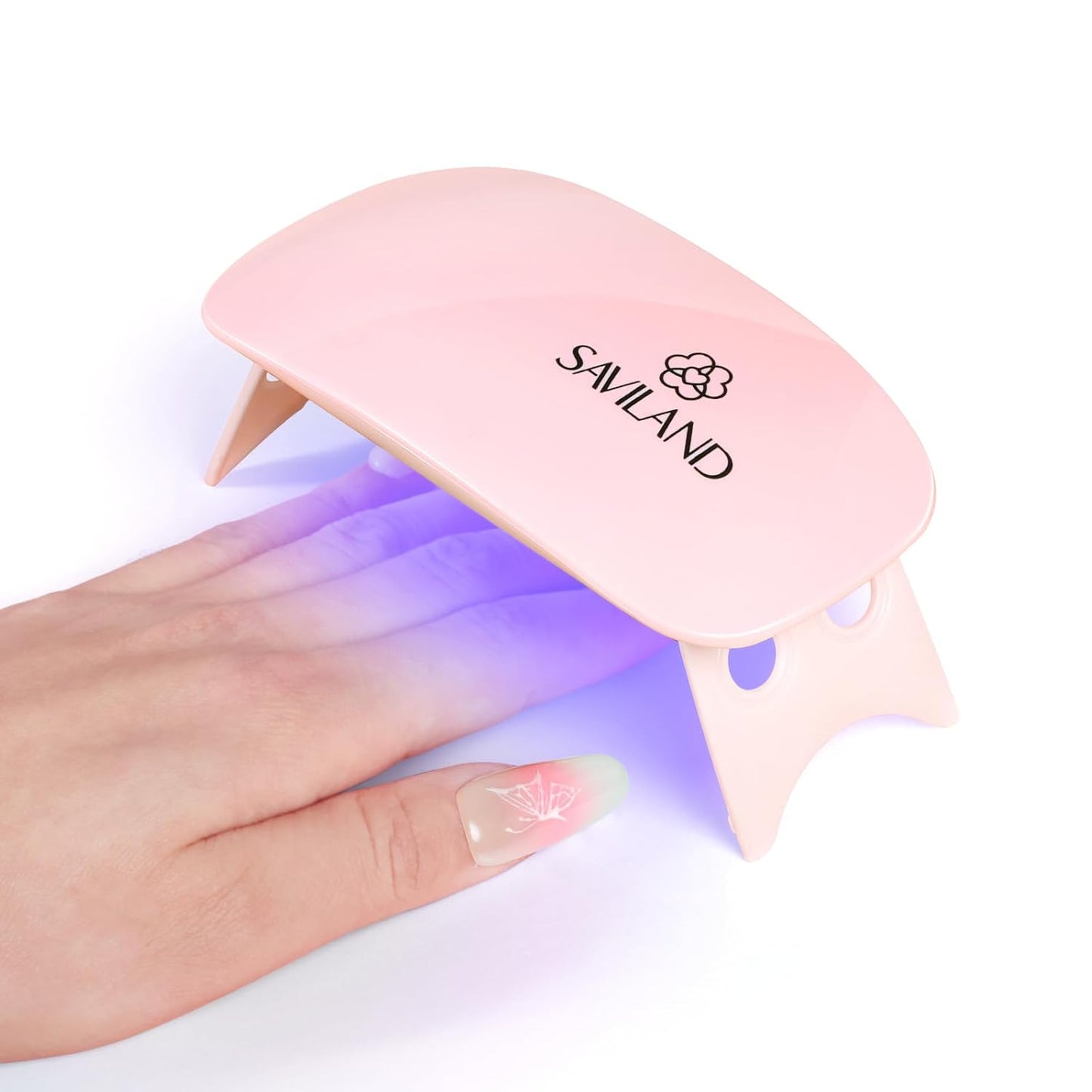 Saviland Mini Nail Lamp, Quick-Dry Gel Nail Lamp 16W, Portable U V Light for Easy and Fast Nail Extension, U V LED Curing Lamp for Manicure Starters DIY Nail Art
