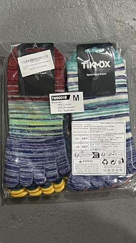 OrrinSports Toe Socks for Men Women Striped Running Socks Cotton Ankle Five Finger Socks 6 Pairs