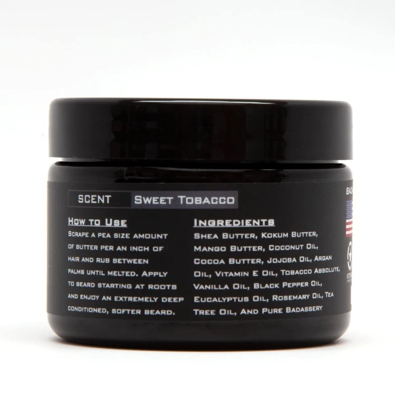 Badass Beard Care Beard Butter For Men - THE OUTLAW, 3 oz - Made of Natural Ingrediens for Healthy, Soften and Itchness Free Beard and Mustache