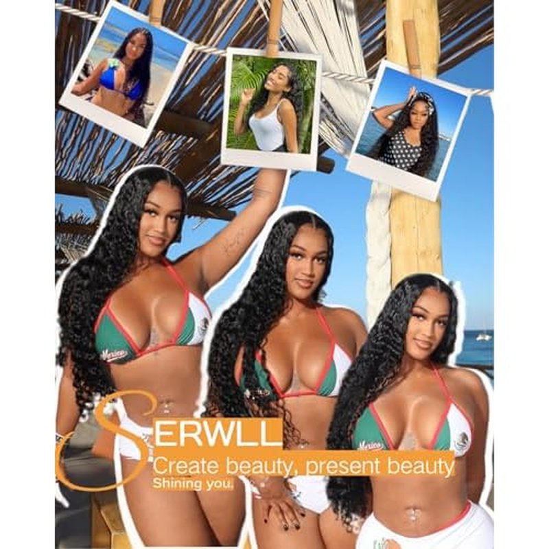 28 Inch Water Wave Lace Front Wigs Human Hair Wet and Wavy 13x6 HD Lace Front Wigs Human Hair Pre Plucked 200 Density Glueless Deep Wave Lace Front Wigs for Blak Women Full and Thick