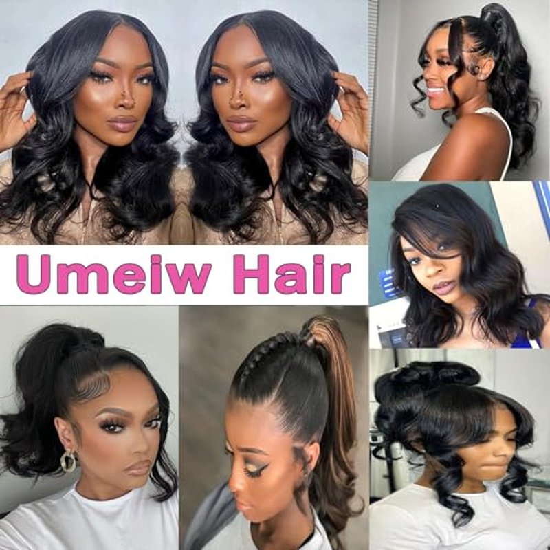 360 Body Wave Full Lace Front Wigs Human Hair Pre Plucked With Baby Hair 200 Density 360 HD Transparent Lace Front Wigs For Black Women Natural Color 24 inch