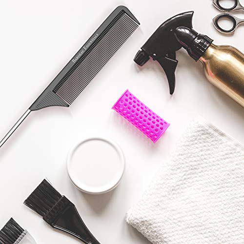 Professional 8.8 Inch Tail Comb (2 Pack) - Black Carbon Fiber And Stainless Steel Tail Comb - Anti Static And Heat Resistant - Lightweight For All Hair Types By Bardeau Essentials