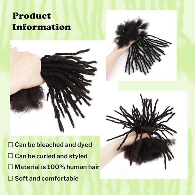 Orientfashion Micro Loc Extensions Human Hair,8 inch 0.6cm Thickness Soft Sisterlocs Extensions Human Hair Micro Locs Crochet Hair Can Be Bleached and Dyed.(8inch 0.6cm 60Strands, Natural black)