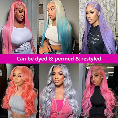 613 13x6 Lace Front Wig Human Hair Straight Blonde Lace Front Wigs Human Hair Pre Plucked with Baby Hair 180% Density 613 HD Lace Frontal Wig for Women 613 Blonde Wig 26 inch