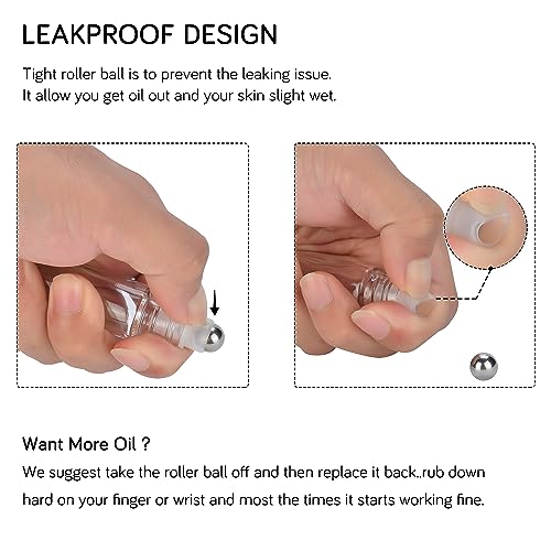 PrettyCare Essential Oil Roller Bottles 6-Pack, 10ml Amber & Blue Glass Bottles with Leakproof Caps & Funnel, Empty Refillable Containers for Aromatherapy, Perfume, Gift Making