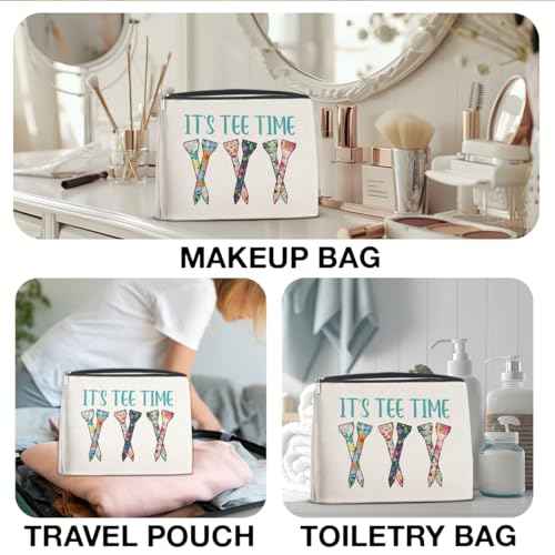 Golf Gifts Makeup Bag, Team Gifts for Women Golf Lover Player Inspirational Gift for Golfers Friendship Birthday Gift for Her Female Friend Zipper Cosmetic Bag Travel Toiletry Pouch for Purse