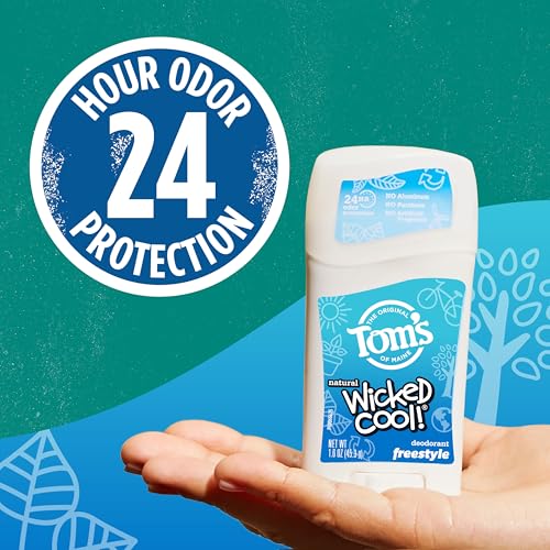 Tom¡¯s of Maine Freestyle Wicked Cool! Natural Deodorant for Tweens, Aluminum Free Deodorant Stick, 1.6 oz (3 Pack)