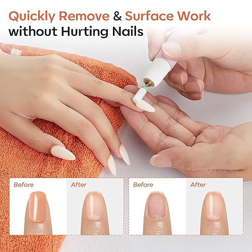 Modelones 24 Pcs Nail Drill Bit Set, 3/32¡± Ceramic Diamond Carbide Nail Drill Bits, Acrylic Gel Nail Bit Kit, Cuticle Remover Bits for Acrylic Gel Dip Powder Nail Manicure Pedicure