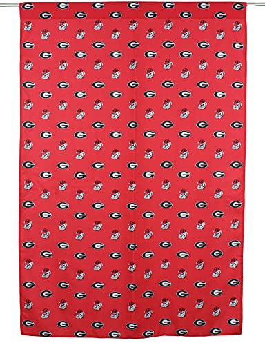 College Covers Everything Comfy Georgia Bulldogs Curtain Panel Set, 2 Panels, 2 Matching Tie Backs, 42 inches Wide by 84 inches Long