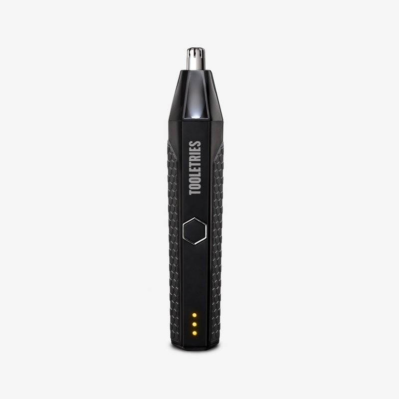 TOOLETRIES The Ranger Electric Nose & Ear Hair Trimmer for Men, Rechargeable Waterproof Trimmer, Stainless Steel Dual-Edge Blades, LED Precision Spotlight, Wet & Dry Grooming, Travel Lock - Black