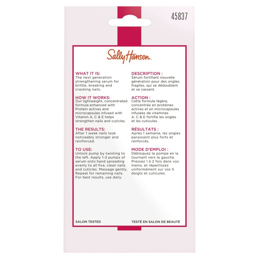 Sally Hansen Diamond Strength Nail Hardener 45095 Clear, 0.45 Fl Oz, Pack of 1