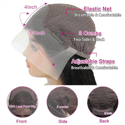 30 Inch Body Wave Lace Front Wigs Human Hair Pre Plucked 13x4 HD Lace Front Wigs Human Hair 180% Density Body Wave Glueless Frontal Wigs Human Hair for Women